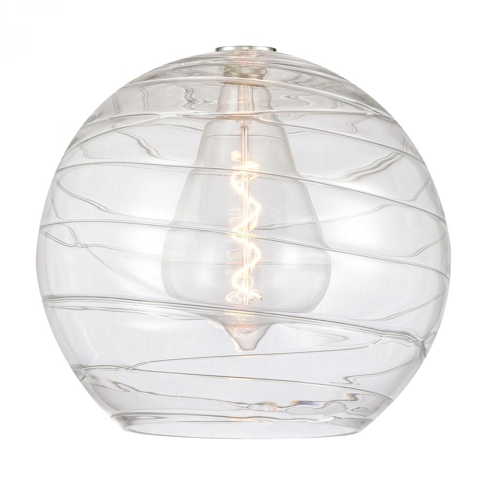 Deco Swirl 16&#34; Clear Glass