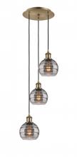 Innovations Lighting 113B-3P-AB-G556-6SM - Rochester - 3 Light - 12 inch - Antique Brass - Cord hung - Multi Pendant