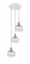 Innovations Lighting 113B-3P-WPC-G556-6CL - Rochester - 3 Light - 12 inch - White Polished Chrome - Cord Hung - Multi Pendant