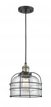 Innovations Lighting 201C-BAB-G72-CE - Bell Cage - 1 Light - 9 inch - Black Antique Brass - Cord hung - Mini Pendant