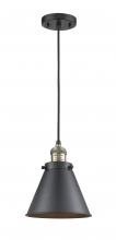Innovations Lighting 201C-BAB-M13-BK - Appalachian - 1 Light - 8 inch - Black Antique Brass - Cord hung - Mini Pendant