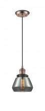 Innovations Lighting 201CBP-ACBK-G173 - Fulton - 1 Light - 7 inch - Antique Copper - Cord hung - Mini Pendant