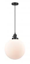 Innovations Lighting 201CSW-BK-G201-12 - Beacon - 1 Light - 12 inch - Matte Black - Cord hung - Mini Pendant