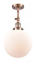 Innovations Lighting 201F-AC-G201-10 - Beacon - 1 Light - 10 inch - Antique Copper - Semi-Flush Mount