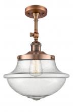 Innovations Lighting 201F-AC-G544 - Oxford - 1 Light - 12 inch - Antique Copper - Semi-Flush Mount