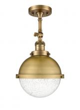 Innovations Lighting 201F-BB-HFS-84-BB-LED - Hampden - 1 Light - 9 inch - Brushed Brass - Semi-Flush Mount