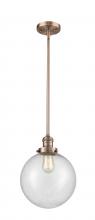 Innovations Lighting 201S-AC-G204-10 - Beacon - 1 Light - 10 inch - Antique Copper - Stem Hung - Mini Pendant