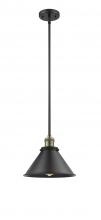 Innovations Lighting 201S-BAB-M10-BK - Briarcliff - 1 Light - 10 inch - Black Antique Brass - Stem Hung - Mini Pendant