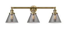 Innovations Lighting 205-BB-G43 - Cone - 3 Light - 32 inch - Brushed Brass - Bath Vanity Light