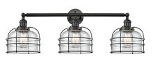 Innovations Lighting 205-BK-G74-CE - Bell Cage - 3 Light - 34 inch - Matte Black - Bath Vanity Light