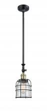 Innovations Lighting 206-BAB-G54-CE - Bell Cage - 1 Light - 6 inch - Black Antique Brass - Stem Hung - Mini Pendant