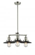 Innovations Lighting 207-PN-M5-LED - Railroad - 3 Light - 19 inch - Polished Nickel - Stem Hung - Chandelier