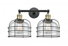 Innovations Lighting 208-BAB-G74-CE - Bell Cage - 2 Light - 19 inch - Black Antique Brass - Bath Vanity Light