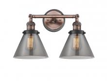 Innovations Lighting 208BP-ACBK-G43 - Cone - 2 Light - 18 inch - Antique Copper - Bath Vanity Light