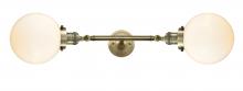 Innovations Lighting 208L-AB-G201-8-LED - Beacon - 2 Light - 8 inch - Antique Brass - Bath Vanity Light