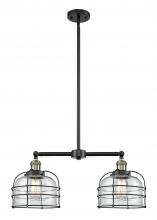 Innovations Lighting 209-BAB-G72-CE - Bell Cage - 2 Light - 24 inch - Black Antique Brass - Stem Hung - Island Light