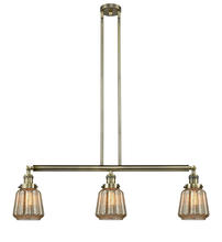 Innovations Lighting 213-AB-G146-LED - Chatham - 3 Light - 39 inch - Antique Brass - Stem Hung - Island Light