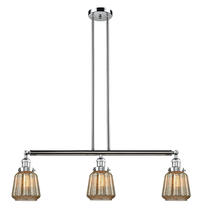 Innovations Lighting 213-PC-G146-LED - Chatham - 3 Light - 39 inch - Polished Chrome - Stem Hung - Island Light