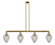 Innovations Lighting 214-BB-G165-LED - Geneseo - 4 Light - 52 inch - Brushed Brass - Stem Hung - Island Light