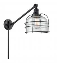 Innovations Lighting 237-BK-G74-CE - Bell Cage - 1 Light - 8 inch - Matte Black - Swing Arm