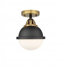 Innovations Lighting 288-1C-BAB-HFS-61-BK-LED - Hampden - 1 Light - 7 inch - Black Antique Brass - Semi-Flush Mount