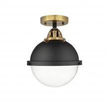 Innovations Lighting 288-1C-BAB-HFS-82-BK-LED - Hampden - 1 Light - 9 inch - Black Antique Brass - Semi-Flush Mount