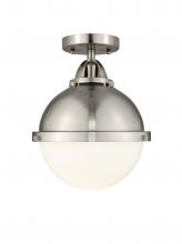 Innovations Lighting 288-1C-SN-HFS-81-SN-LED - Hampden - 1 Light - 9 inch - Brushed Satin Nickel - Semi-Flush Mount