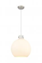 Innovations Lighting 410-1PL-SN-G410-16WH - Newton Sphere - 1 Light - 16 inch - Brushed Satin Nickel - Cord hung - Pendant