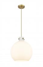 Innovations Lighting 410-3PL-BB-G410-16WH - Newton Sphere - 3 Light - 16 inch - Brushed Brass - Cord hung - Pendant