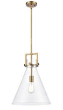 Innovations Lighting 411-1S-BB-14CL - Newton Cone - 1 Light - 14 inch - Brushed Brass - Cord hung - Pendant