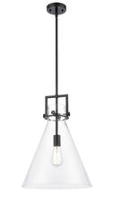 Innovations Lighting 411-1S-BK-14CL - Newton Cone - 1 Light - 14 inch - Matte Black - Cord hung - Pendant