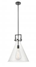 Innovations Lighting 411-1S-BK-16CL - Newton Cone - 1 Light - 16 inch - Matte Black - Cord hung - Pendant