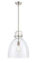 Innovations Lighting 412-1S-SN-14CL - Newton Bell - 1 Light - 14 inch - Brushed Satin Nickel - Cord hung - Pendant