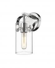 Innovations Lighting 423-1W-PC-G423-7CL - Pilaster II Cylinder - 1 Light - 5 inch - Polished Chrome - Sconce