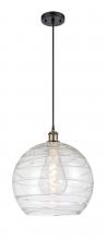 Innovations Lighting 516-1P-BAB-G1213-14 - Athens Deco Swirl - 1 Light - 14 inch - Black Antique Brass - Cord hung - Pendant