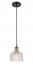 Innovations Lighting 516-1P-BAB-G412 - Dayton - 1 Light - 6 inch - Black Antique Brass - Cord hung - Mini Pendant