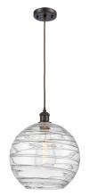 Innovations Lighting 516-1P-OB-G1213-12 - Athens Deco Swirl - 1 Light - 12 inch - Oil Rubbed Bronze - Cord hung - Mini Pendant