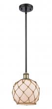 Innovations Lighting 516-1S-BAB-G121-8RB - Farmhouse Rope - 1 Light - 8 inch - Black Antique Brass - Mini Pendant
