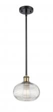 Innovations Lighting 516-1S-BAB-G555-8CL - Ithaca - 1 Light - 8 inch - Black Antique Brass - Mini Pendant