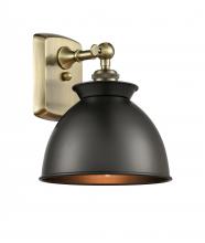 Innovations Lighting 516-1W-AB-M14-BK-LED - Adirondack - 1 Light - 8 inch - Antique Brass - Sconce