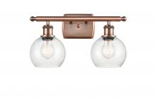 Innovations Lighting 516-2W-AC-G124-6 - Athens - 2 Light - 16 inch - Antique Copper - Bath Vanity Light