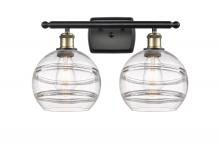 Innovations Lighting 516-2W-BAB-G556-8CL - Rochester - 2 Light - 18 inch - Black Antique Brass - Bath Vanity Light