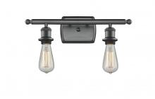 Innovations Lighting 516-2W-BK - Bare Bulb - 2 Light - 16 inch - Matte Black - Bath Vanity Light