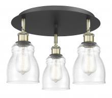 Innovations Lighting 516-3C-BAB-G394 - Ellery - 3 Light - 17 inch - Black Antique Brass - Flush Mount