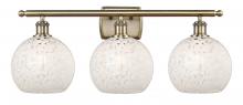 Innovations Lighting 516-3W-AB-G1216-8WM - White Mouchette - 3 Light - 28 inch - Antique Brass - Bath Vanity Light