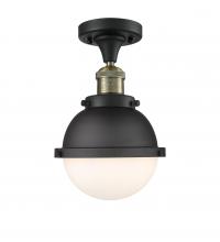 Innovations Lighting 517-1CH-BAB-HFS-61-BK-LED - Hampden - 1 Light - 7 inch - Black Antique Brass - Semi-Flush Mount