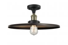 Innovations Lighting 517-1CH-BAB-MFR-BK-16 - Railroad - 1 Light - 16 inch - Black Antique Brass - Semi-Flush Mount