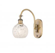 Innovations Lighting 518-1W-BB-G1216-6WM - White Mouchette - 1 Light - 6 inch - Brushed Brass - Sconce