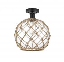 Innovations Lighting 616-1F-BK-G122-10RB - Farmhouse Rope - 1 Light - 10 inch - Matte Black - Semi-Flush Mount