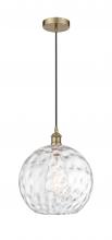 Innovations Lighting 616-1P-AB-G1215-12-LED - Athens Water Glass - 1 Light - 12 inch - Antique Brass - Cord hung - Mini Pendant